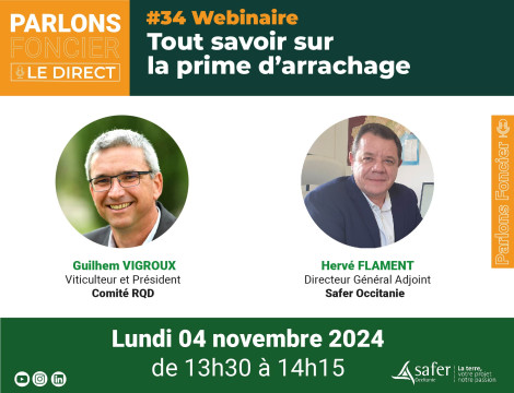 Webinaire - Tout savoir sur la prime d’arrachage - lundi 04 novembre 2024 à 13h30